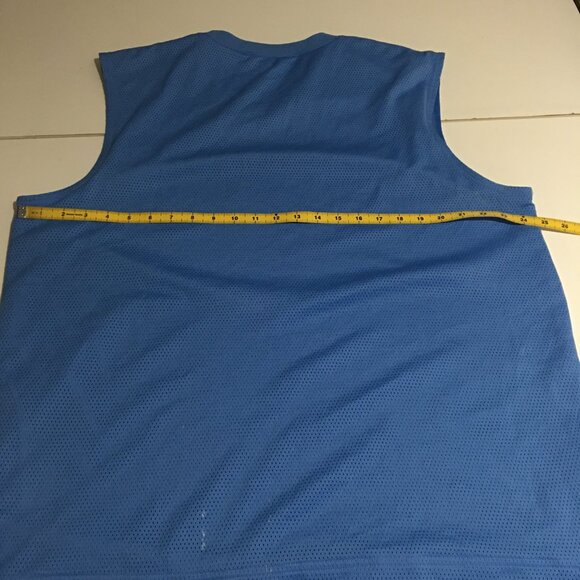 Vintage Y2K Nike Mens Tank Top XL Blue Center Swoosh Mesh Athletic Basketball - Picture 8 of 9